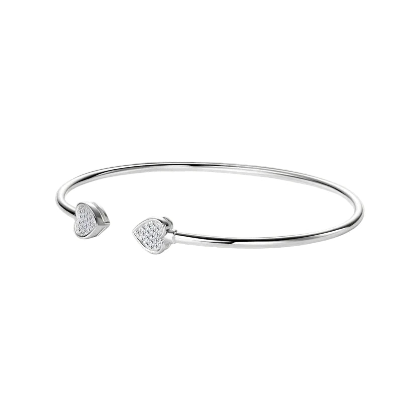 Bracelet Lumière Cœur Duo - Argent